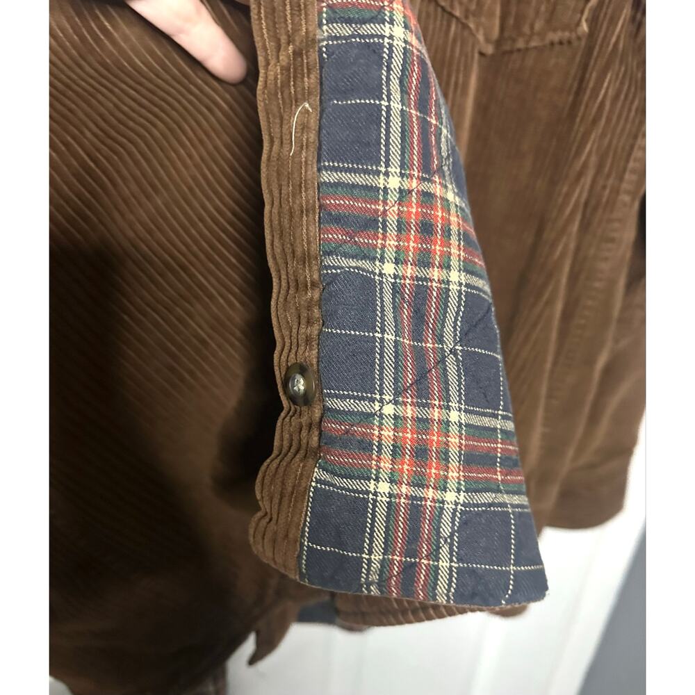 Vintage J.Crew Flannel Lined Corduroy Jacket Size Extra Large Brown - Picture 5 of 7